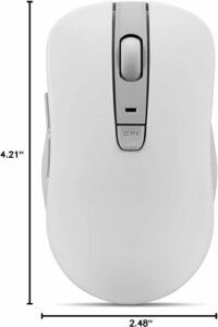 Lenovo Bluetooth Silent Mouse (WL300) - 5 Button Computer Mouse with Silent Left & Right Click – Sculpted Grip, Microsoft Swift Pair, Up to 1600 DPI (White)