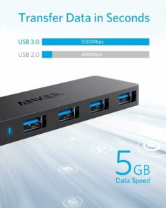 Anker 4-Port Ultra Slim Usb3.0 Data Hub Black