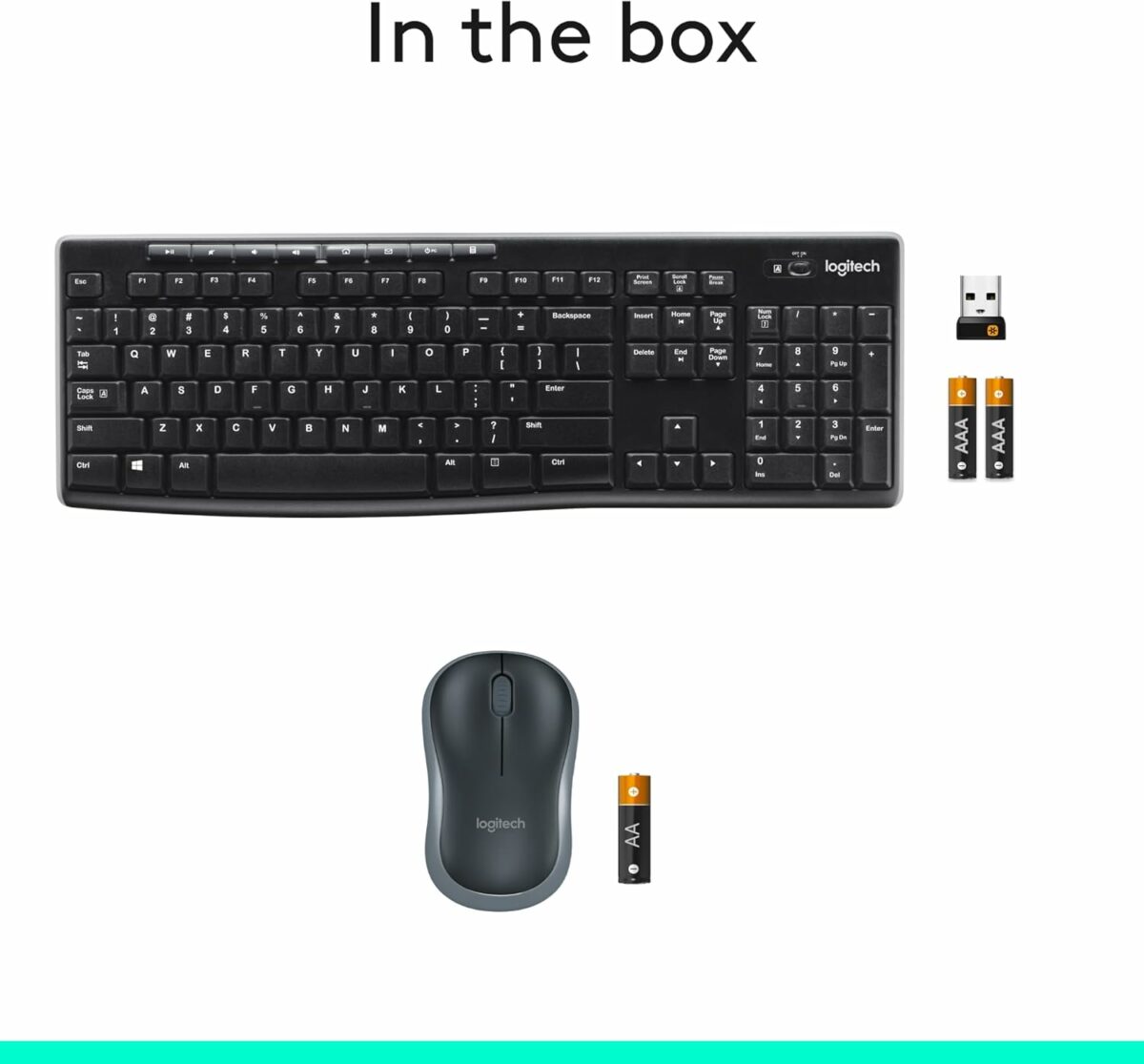 Logitech MK270 Wireless Keyboard and Mouse Combo - Keyboard and Mouse Included, Long Battery Life