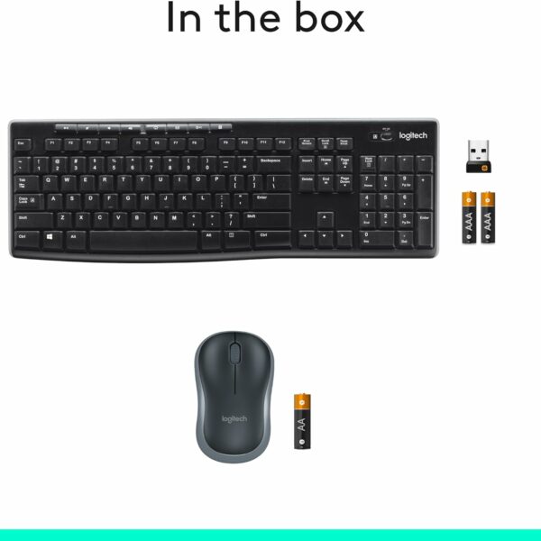 Logitech MK270 Wireless Keyboard and Mouse Combo - Keyboard and Mouse Included, Long Battery Life