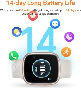 HONOR WATCH 4 SmartWatch, Bluetooth Calling, 1.75 inch AMOLED, GPS, 14 Days Standy, Spo2, Heart Rate and Stress Monitor, 5ATM, Compatible with Android and iOS, Black 4 HONOR WATCH 4 SmartWatch, Bluetooth Calling