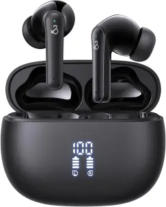 YELKUTT Earbuds Headphones Wireless, Earphones with HiFi Stereo Deep Bass, Bluetooth 5.3 Earphones with 6 ENC Noise Cancelling Mic, 50H Playtime, Dual LED Display, IPX8 WaterproofYELKUTT Earbuds Headphones Wireless, Earphones with HiFi Stereo Deep Bass, Bluetooth 5.3 Earphones with 6 ENC Noise Cancelling Mic, 50H Playtime, Dual LED Display, IPX8 Waterproof 2 YELKUTT Earbuds Headphones Wireless, Earphones with HiFi