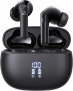 YELKUTT Earbuds Headphones Wireless, Earphones with HiFi Stereo Deep Bass, Bluetooth 5.3 Earphones with 6 ENC Noise Cancelling Mic, 50H Playtime, Dual LED Display, IPX8 Waterproof