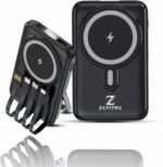 ZANITHA Wireless Power Bank 10000mAh with Built-in Cables