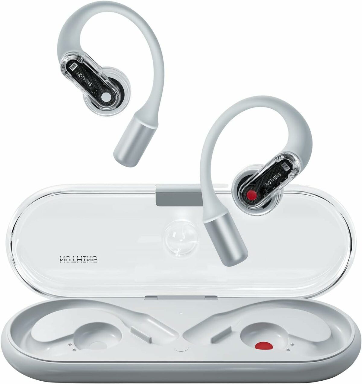 Nothing Ear (Open) Open-Ear Headphones, Earbuds with Earhooks, Clear Voice Technology with 2 Mics, BT 5.3, Fast Charging, Compatible with iPhone & Android -White