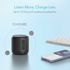 Anker SoundCore mini, Super-Portable Bluetooth Speaker with 15-Hour Playtime, 66-Foot Bluetooth Range, Enhanced Bass, Noise-Cancelling Microphone