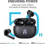 YELKUTT Earbuds Headphones Wireless, Earphones with HiFi Stereo Deep Bass, Bluetooth 5.3 Earphones with 6 ENC Noise Cancelling Mic, 50H Playtime, Dual LED Display, IPX8 Waterproof