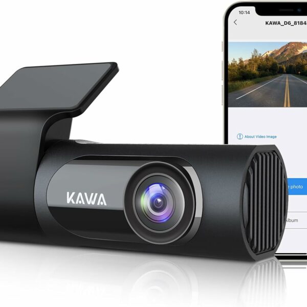 KAWA Car Camera Dash Cam 2K 1440P Full QHD Dash Camera 30fps - Voice Control, 360° Rotating Body, 145°Wide Angle Dashcam, WDR with Super Night Vision, 24H Parking Monitoring and G-sensor, D6