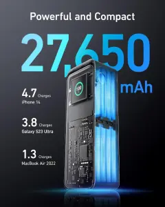Anker Prime 27,650mAh Power Bank (250W) with 100W Charging Base, 3-Port Portable Charger, Smart App, Compatible with Macbook Pro/Air, iPhone 16/15/14 Series, Huawei, Samsung, Dell, AirPods, Xiaomi 6 Anker Prime 27,650mAh Power Bank (250W) with 100W