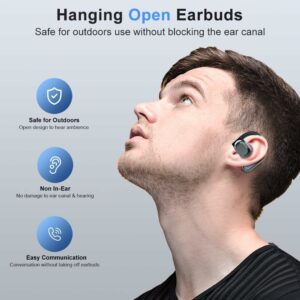 Open Ear Earphones with Earhooks Bluetooth 5.4 Headphones