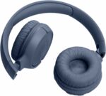 JBL Tune 520BT Wireless On-Ear Headphones, Pure Bass Sound, 57H Battery with Speed Charge, Hands-Free Call + Voice Aware, Multi-Point Connection, Lightweight and Foldable - Blue, JBLT520BTBLUEU