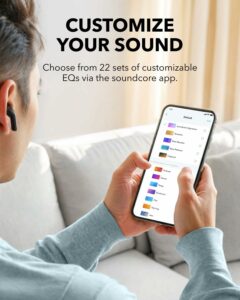 Soundcore K20i by Anker, Semi-in-Ear Earbuds, Bluetooth Wireless, 36H Playtime, Fast Charge, Clear Sound, Comfortable Fit, ENC 2-Mic Clear Calls, Custom EQ, IPX5, Bluetooth 5.3, App Control (Black)