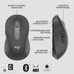 Logitech Signature M650 L Wireless Mouse - For Large Sized Hands, 2-Year Battery, Silent Clicks, Customisable Side Buttons, Bluetooth, for PC/Mac/Multi-Device/Chromebook - Graphite