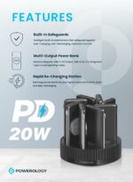 Powerology 8in1 Station 10000mAh PD 120W QC Wireless Power Bank (Black)