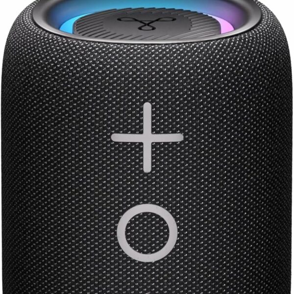 Tribit StormBox Mini 12W 5.4 Bluetooth Wireless Speaker,360°Surround Sound,Built-In XBass,LED Lights,12H Playtime,IPX7 Waterproof,TWS Pairing,Type-C,Portable for Home/Outdoor/Travel Black