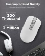 Lenovo Bluetooth Silent Mouse (WL300) - 5 Button Computer Mouse with Silent Left & Right Click – Sculpted Grip, Microsoft Swift Pair, Up to 1600 DPI (White)