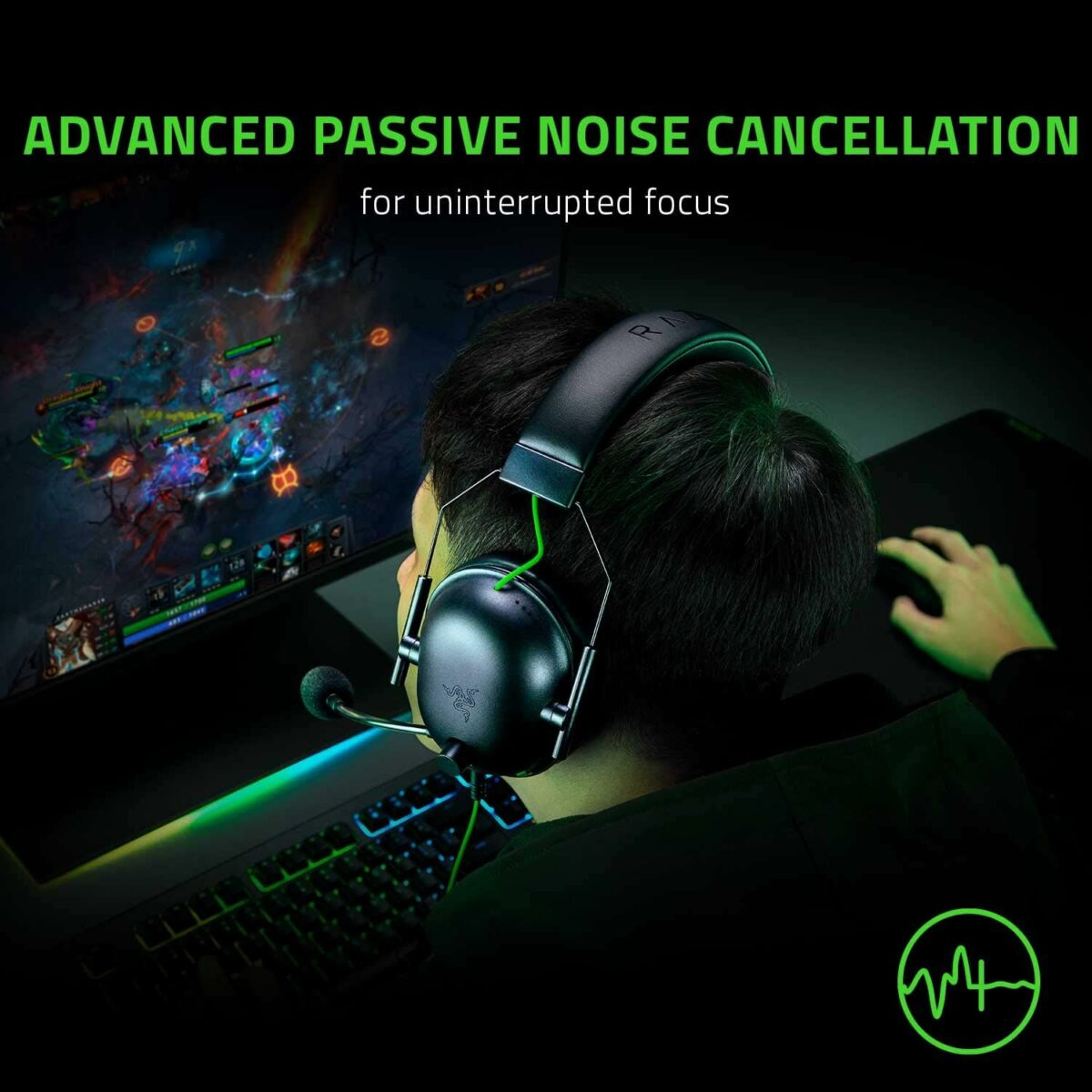 Razer BlackShark V2 X Gaming Headset: 7.1 Surround Sound, 50mm Drivers, Memory Foam Cushion, for PC, PS4, PS5, Switch, Xbox One, Xbox Series X|S, Mobile, 3.5mm Audio Jack, Classic Black