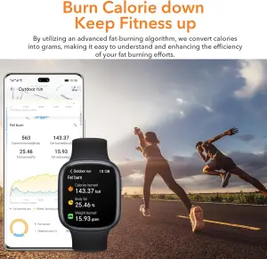 HONOR WATCH 4 SmartWatch, Bluetooth Calling, 1.75 inch AMOLED, GPS, 14 Days Standy, Spo2, Heart Rate and Stress Monitor, 5ATM, Compatible with Android and iOS, Black 5 HONOR WATCH 4 SmartWatch, Bluetooth Calling