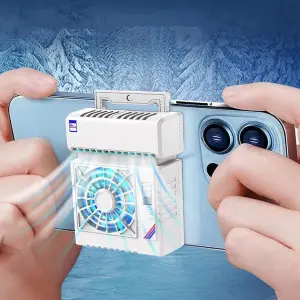 مبرد الهاتف المحمول NALACAL مع مروحة-NALACAL Cell Phone Cooler with Fan 3 NALACAL Cell Phone Cooler with Fan, Variable Frequency Mobile Cooling Device Semiconductor Cell Phone Radiator Gaming Phone Cooler Live Streaming Mobile Radiator for Playing Games Watching Videos