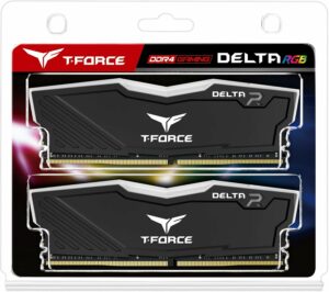 TEAMGROUP Team T-Force Delta RGB DDR4 Gaming Memory, 2 x 8 GB, 3600 Mhz, 288 Pin DIMM, Black