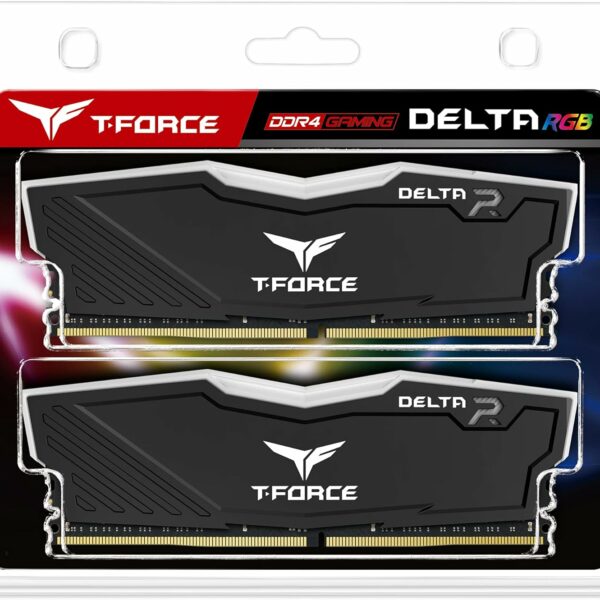 TEAMGROUP Team T-Force Delta RGB DDR4 Gaming Memory, 2 x 8 GB, 3600 Mhz, 288 Pin DIMM, Black