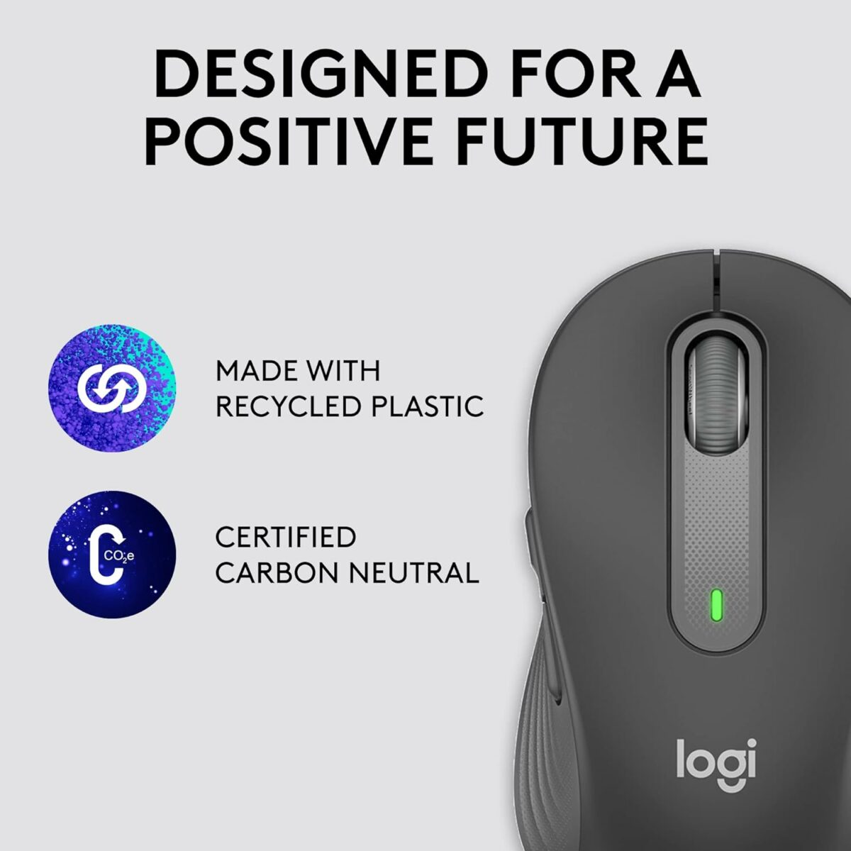 Logitech Signature M650 L Wireless Mouse - For Large Sized Hands, 2-Year Battery, Silent Clicks, Customisable Side Buttons, Bluetooth, for PC/Mac/Multi-Device/Chromebook - Graphite