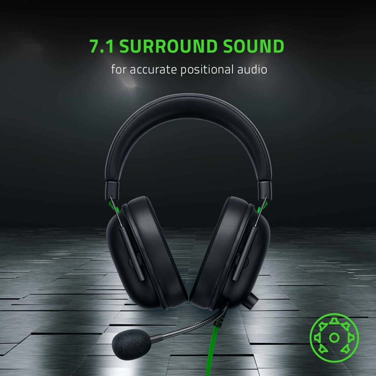 Razer BlackShark V2 X Gaming Headset: 7.1 Surround Sound, 50mm Drivers, Memory Foam Cushion, for PC, PS4, PS5, Switch, Xbox One, Xbox Series X|S, Mobile, 3.5mm Audio Jack, Classic Black