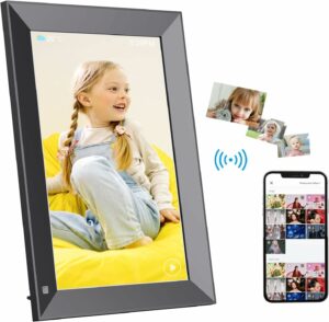 Kialloy Smart Cloud Digital Photo Frame Wifi 10.1 Inch Recording Picture Frames Built in 32GB Electronic photo frame with Video Clips and Photos Instantly Share via Email or App,Auto-Rotate