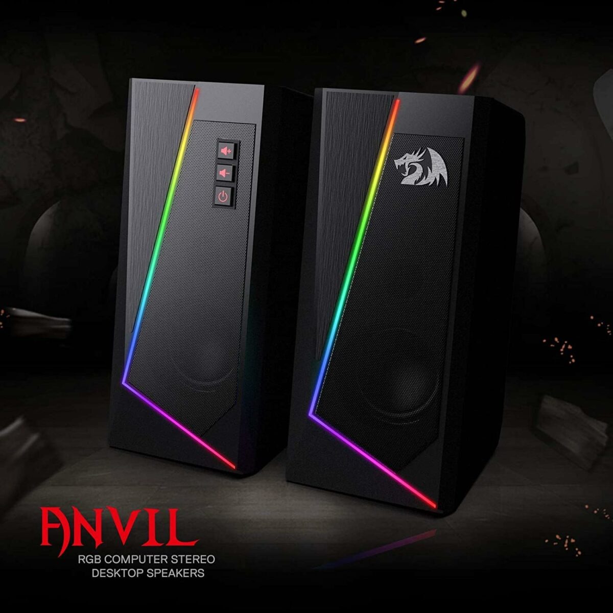 Redragon Gs520 Anvil Rgb Desktop Speakers, 2.0