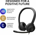 Logitech H390 Wired Headset for PC/Laptop, Stereo Headphones with Noise Cancelling Microphone, USB-A, In-Line Controls, Works with Chromebook - Black