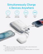 Anker Zolo Power Bank, 20,000mAh 30W Max Fast Portable Charger with Built-in USB-C and MFi Certified Lightning Cables, 1 USB-C, 1 USB-A, Battery Pack for iPhone 16/15/14 Series, Galaxy, and more