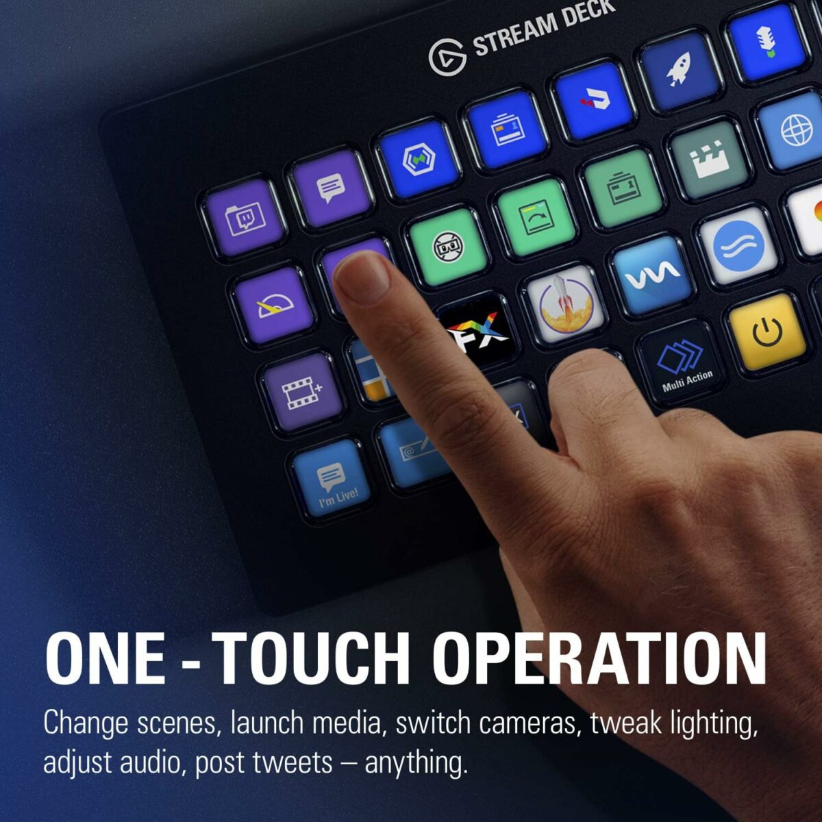 Elgato Stream Deck XL – Advanced Studio Controller, 32 macro keys, trigger actions in apps and software like OBS, Twitch, ​YouTube and more, works with Mac and PC