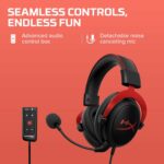 HyperX Cloud II Gaming Headset for PC & PS4 & Xbox One, Nintendo Switch, Red, Wired