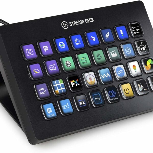 Elgato Stream Deck XL – Advanced Studio Controller, 32 macro keys, trigger actions in apps and software like OBS, Twitch, ​YouTube and more, works with Mac and PC