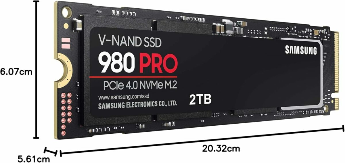 SAMSUNG 980 PRO 2TB PCIe NVMe Gen4 Internal Gaming SSD M.2 (MZ-V8P2T0)