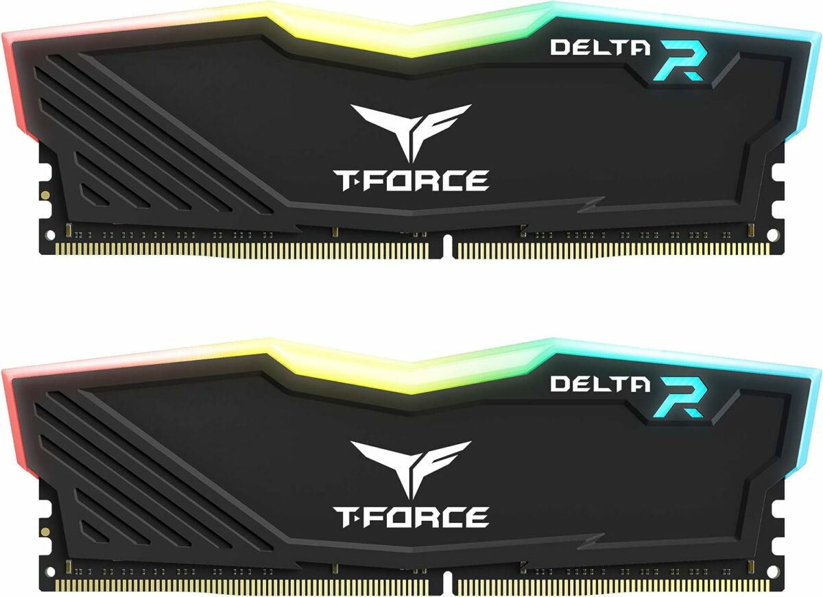 TEAMGROUP Team T-Force Delta RGB DDR4 Gaming Memory, 2 x 8 GB, 3600 Mhz, 288 Pin DIMM, Black