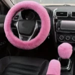 3pcs Plush Steering Wheel Cover, Universal Steering Wheels Accessories, Fluffy Soft Protector For Steering Wheel