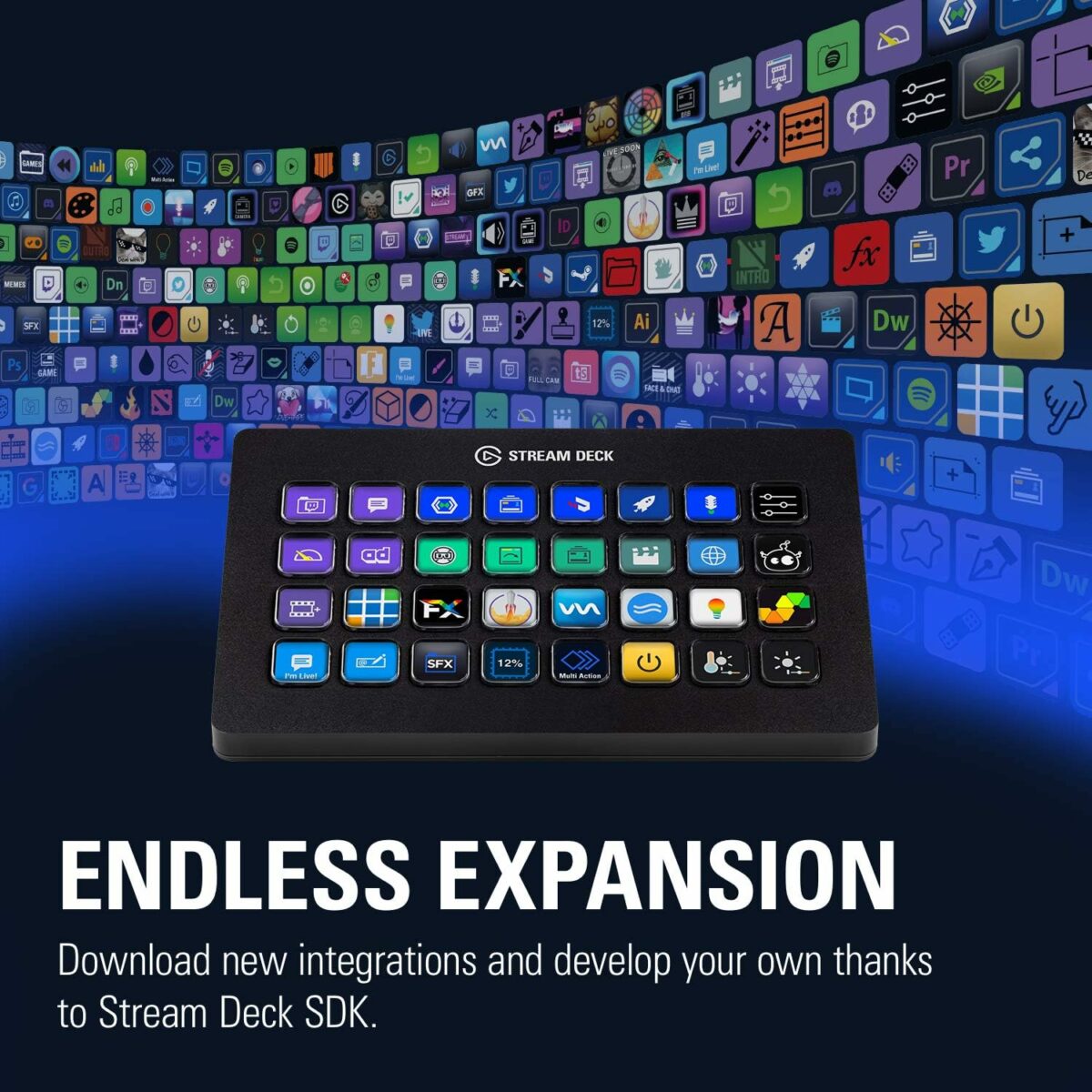 Elgato Stream Deck XL – Advanced Studio Controller, 32 macro keys, trigger actions in apps and software like OBS, Twitch, ​YouTube and more, works with Mac and PC