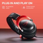 HyperX Cloud II Gaming Headset for PC & PS4 & Xbox One, Nintendo Switch, Red, Wired