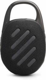 JBL Clip 5 Ultra-portable waterproof speaker with AURACAST (Connect multiple speaker), Powerful Audio, Dustproof, Wireless Bluetooth Streaming, 12 Hours of Playtime,Black