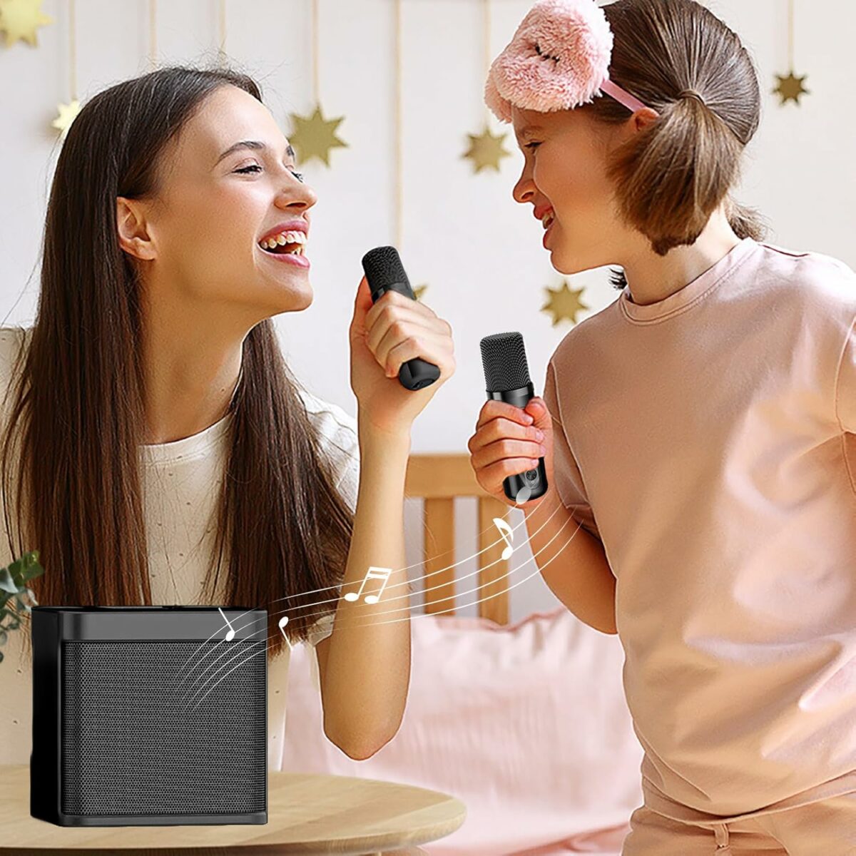 ACHAS Karaoke Machine for Adults & Kids,Portable Bluetooth Karaoke Speaker with 2 Wireless Microphones PA Speaker System for Indoor Outdoor Party, Family Party