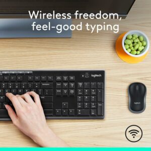 Logitech MK270 Wireless Keyboard and Mouse Combo - Keyboard and Mouse Included, Long Battery Life