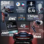 Boult x Mustang Torq Newly Launched Truly Wireless in Ear Earbuds with 50H Playtime, App Support, Quad Mic ENC, 45ms Low Latency, Breathing LEDs, 13mm Drivers, ear buds TWS Bluetooth 5.4