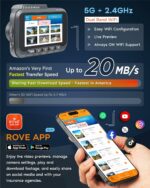 ROVE R2-4K DUAL Dash Cam Front and Rear, STARVIS 2 Sensor, FREE 128GB Card Included, 5G WiFi - up to 20MB/s Fastest Download Speed with App, 4K 2160P/FHD Dash Camera for Cars, 3" IPS, 24H Parking Mode