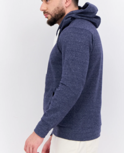 Fleece Factory سويت شيرت رجالي بغطاء للرأس وأكمام طويلة، أزرق داكن