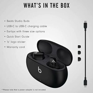 beats Studio Buds True Wireless Noise Cancelling Earphones Active Noise Cancelling, IPX4 rating Sweat Resistant Earbuds Compatible with Apple & Android, Class 1 Bluetooth Built in Microphone, Black