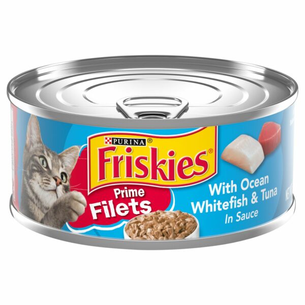 Friskies Prime Filets Cat Food, with Ocean Whitefish & Tuna in Sauce