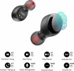 TOZO T6 True Wireless Earbuds Bluetooth 5.3 Headphones Touch Control with Wireless Charging Case IPX8 Waterproof Stereo Earphones in-Ear Built-in Mic Headset Premium Deep Bass Black