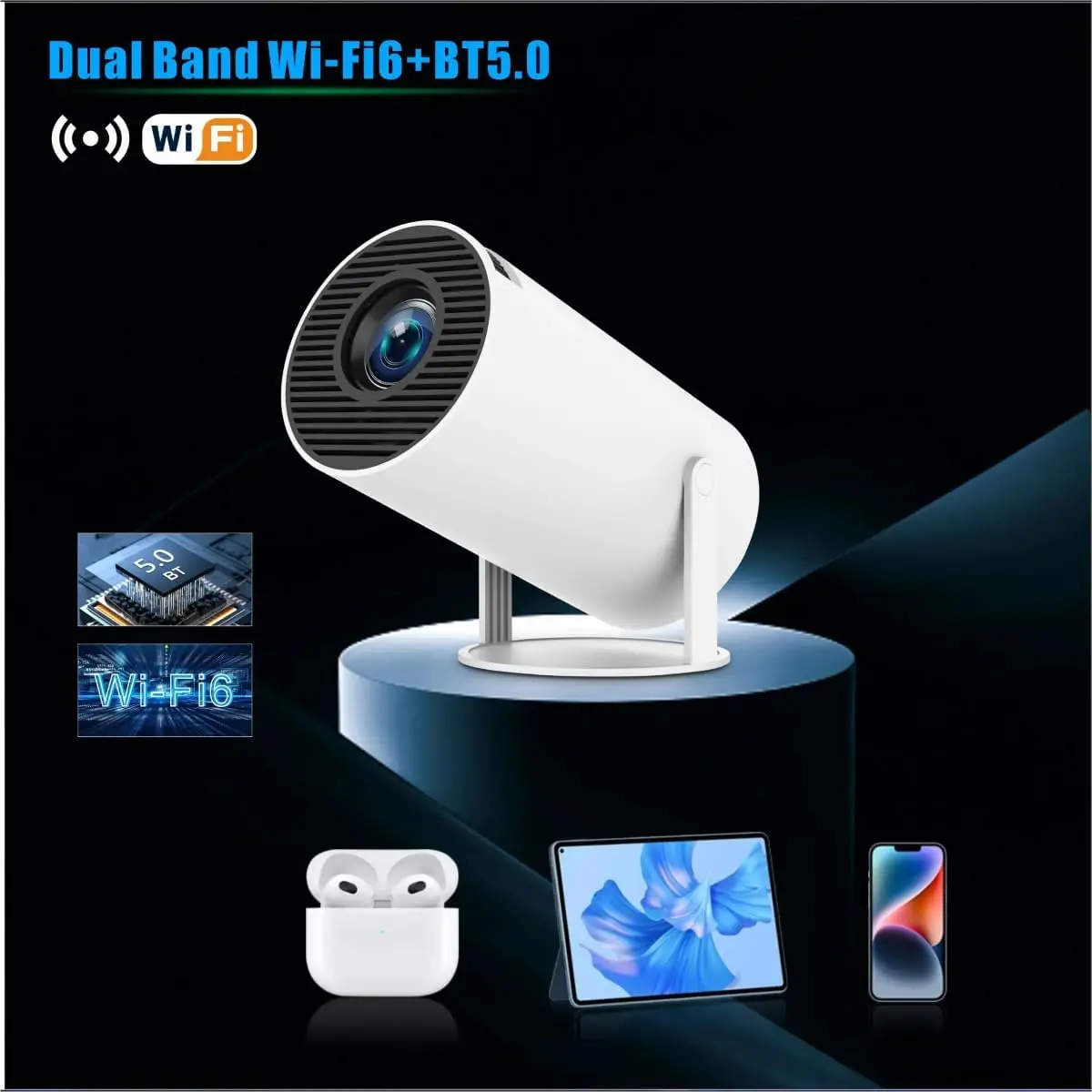 Model: HY300 ProBrand	Generic
Recommended uses for product	Multi
Special features	Built-In Wi-Fi
Connectivity technology	Wi-Fi
Display resolution	4096 x 2160