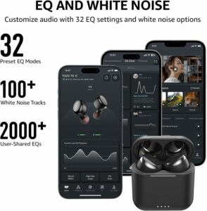 TOZO T6 True Wireless Earbuds Bluetooth 5.3 Headphones Touch Control with Wireless Charging Case IPX8 Waterproof Stereo Earphones in-Ear Built-in Mic Headset Premium Deep Bass Black